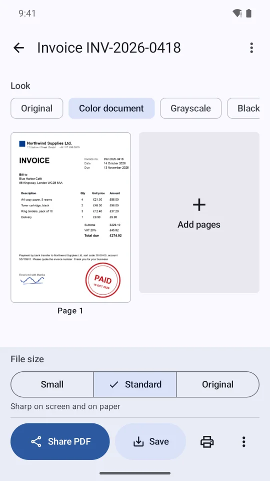 PDF Document Scanner Android + iOS — screenshot 2