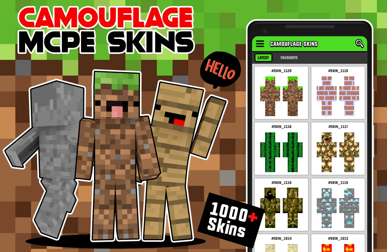 Camouflage Skins for Minecraft with 3D Skin Render — screenshot 1