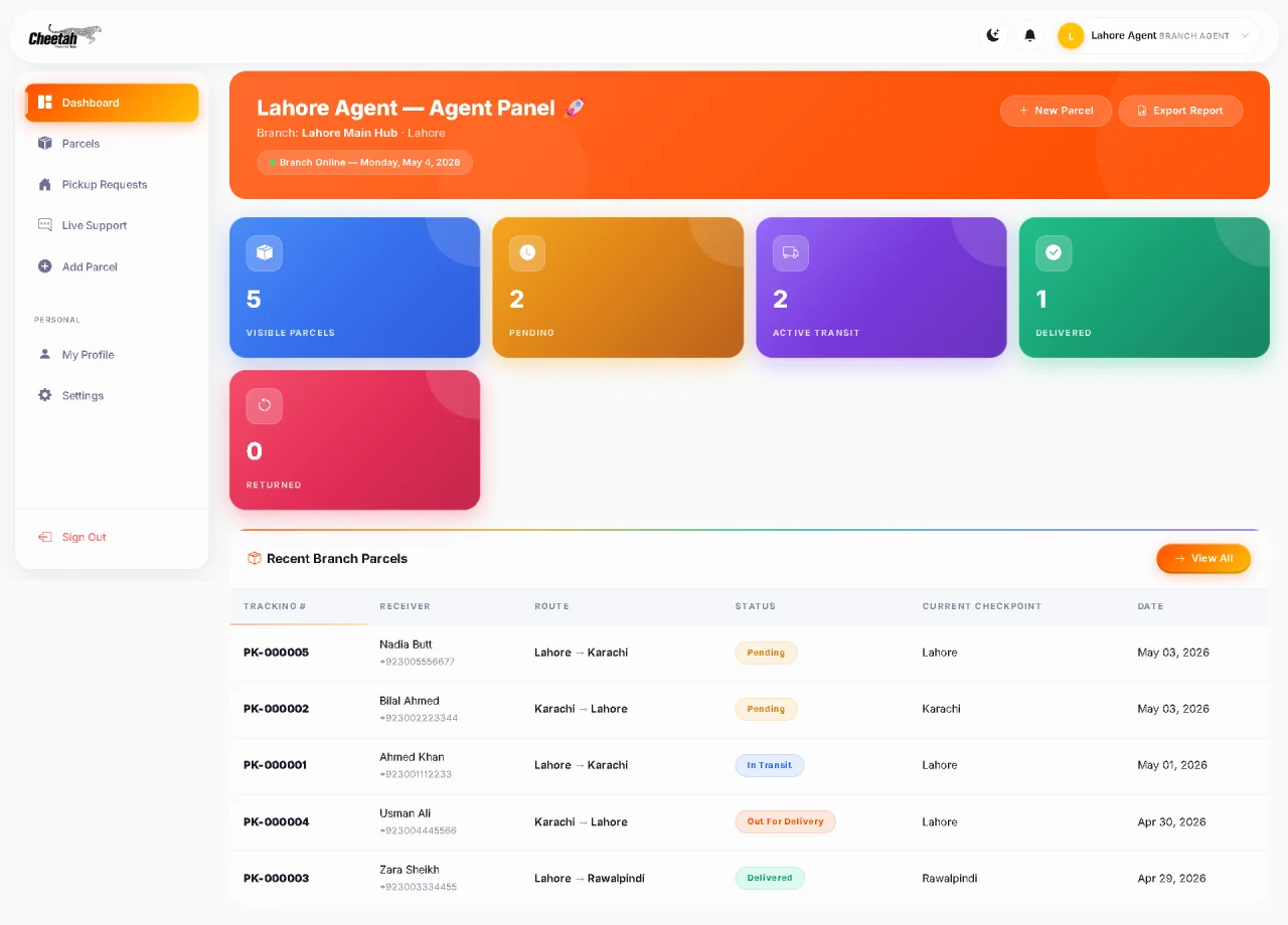 Cheetah - Advanced Logistics & Courier Management System + WMS — screenshot 3
