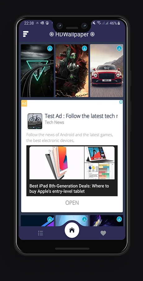HD Wallpaper Offline Android App Whit Facebook and AdMob Ads — screenshot 1