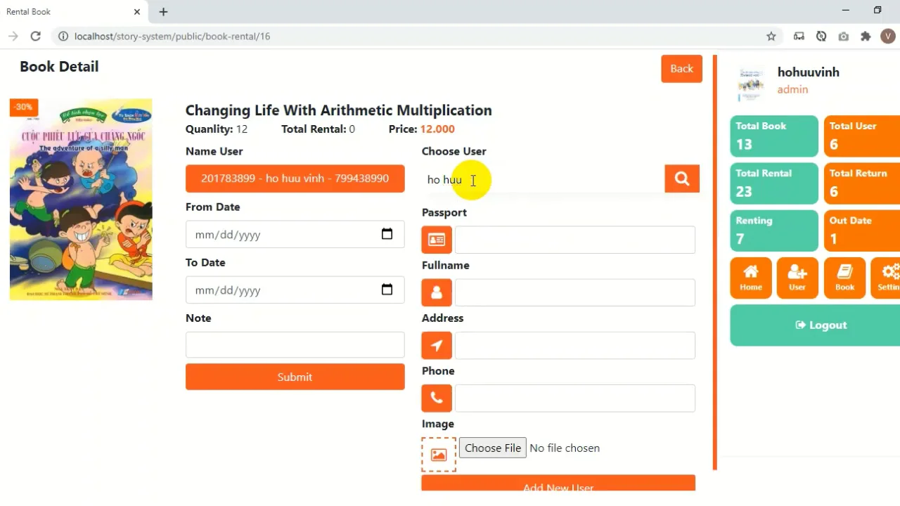 Library Management System in PHP and MySQL — screenshot 4