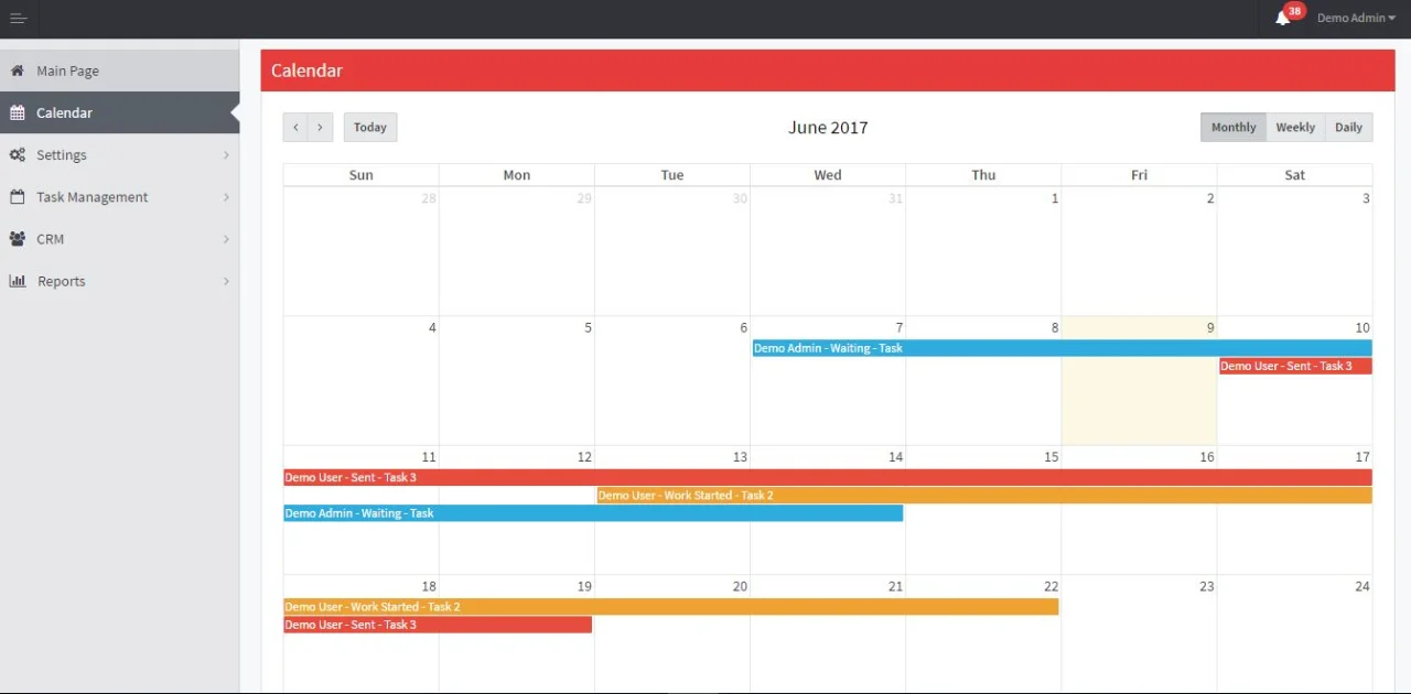 Task Management ASP.NET MVC Source Code - Framework — screenshot 2