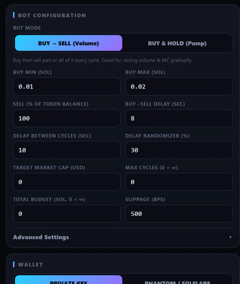 WOWO Pump Crypto Volume & Market Cap Booster for All Crypto — screenshot 3