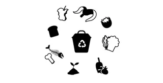 Compost Bin Icons Set - Organic Waste Vector Graphics