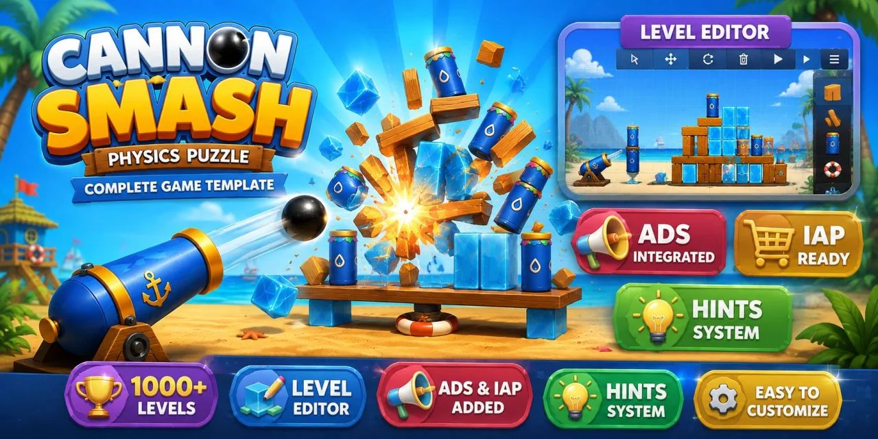 Cannon Smash - 1000 Levels Editor Unity Code — screenshot 1