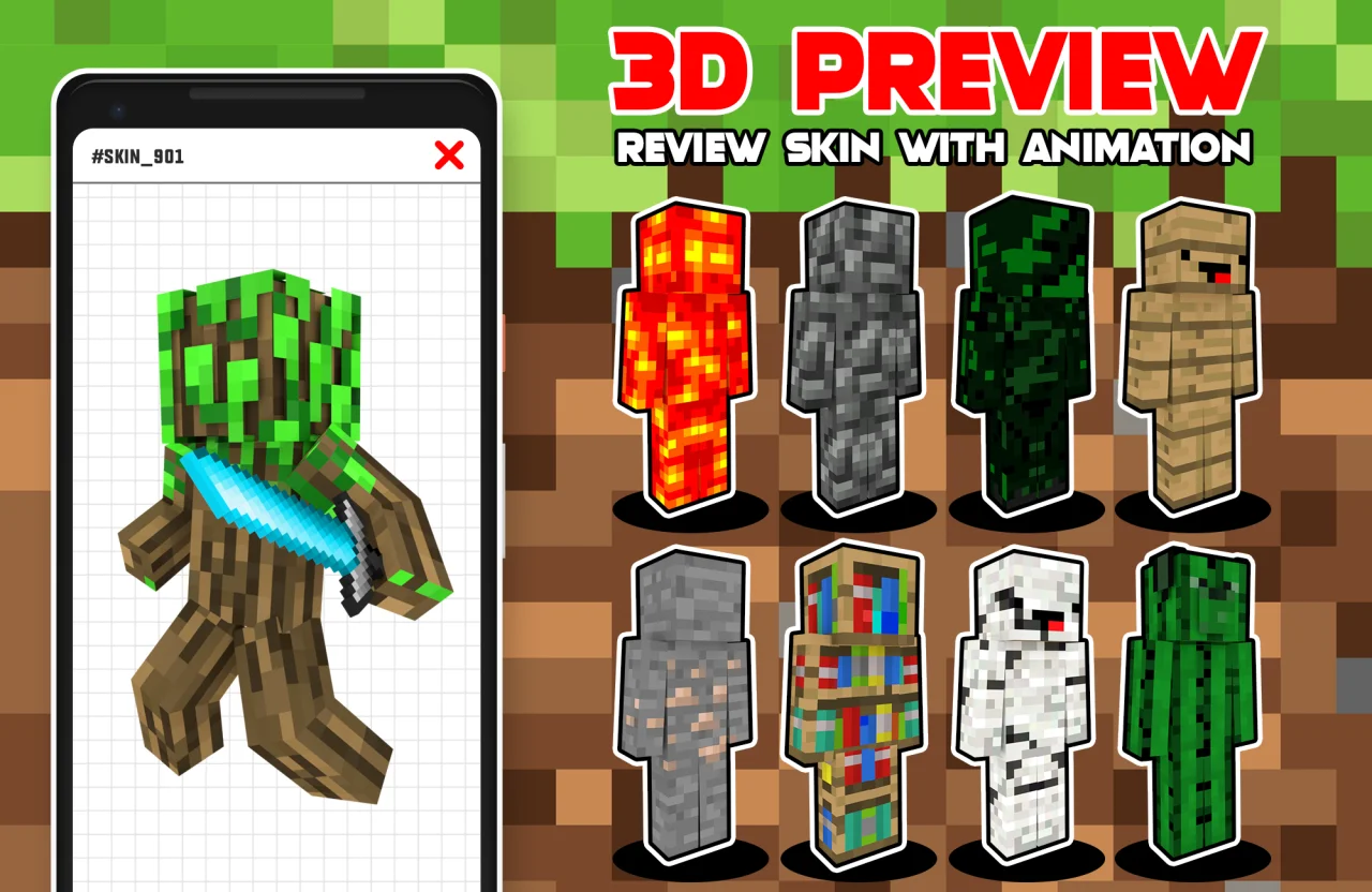 Camouflage Skins for Minecraft with 3D Skin Render — screenshot 3