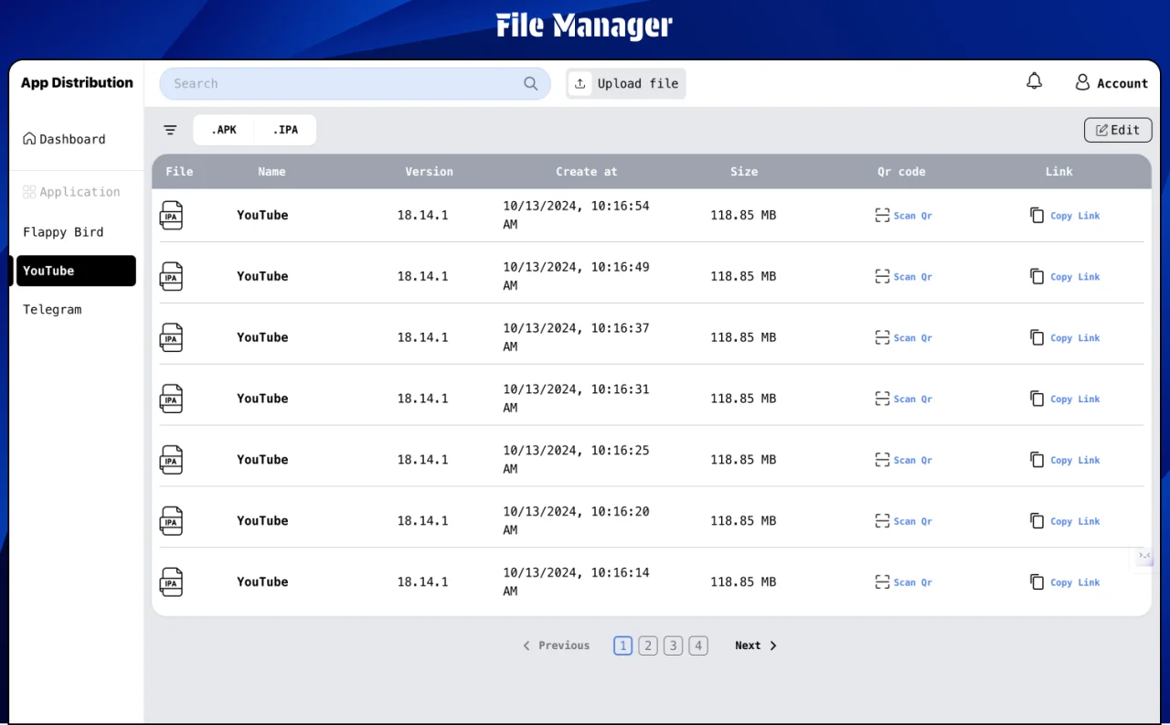 App Distribution: Effortless File Uploads for Android & iOS — screenshot 1