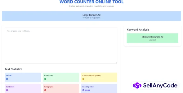 Word Counter Tool Website Script