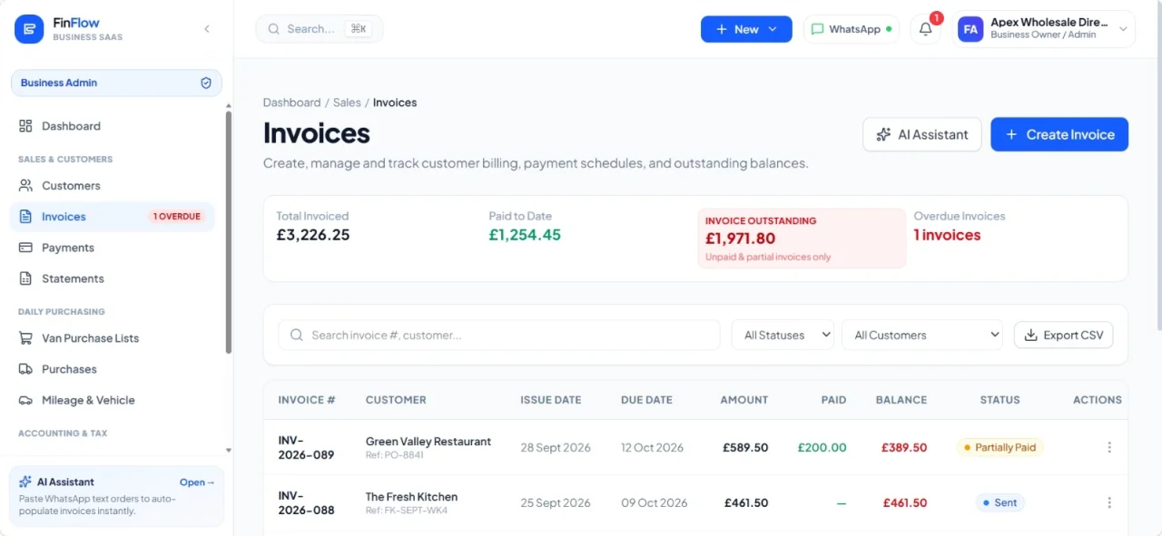 FinFlow Smart Invoicing System — screenshot 4