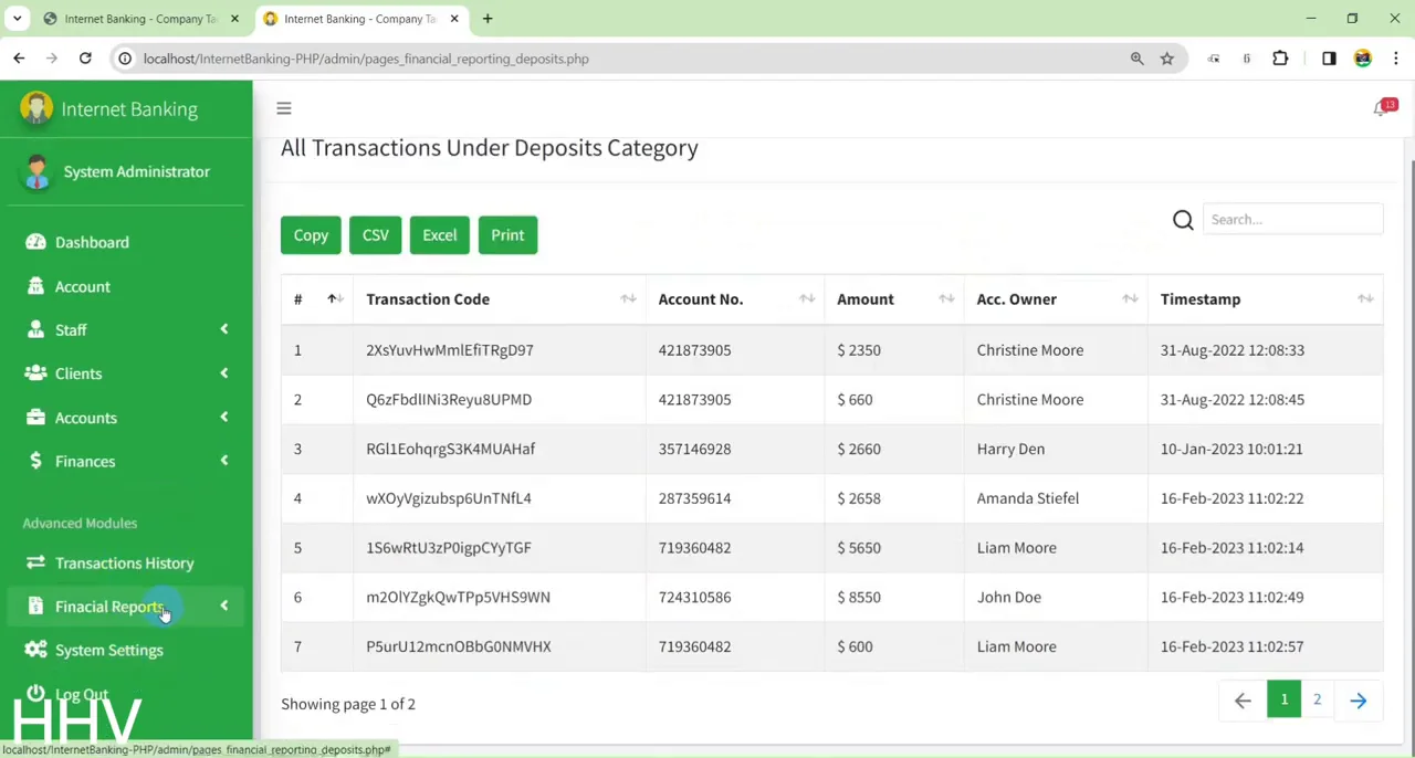 Internet Banking PHP MySQL — screenshot 4