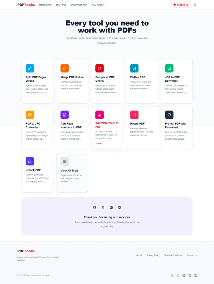 PDF Tools Web App Template — screenshot 1