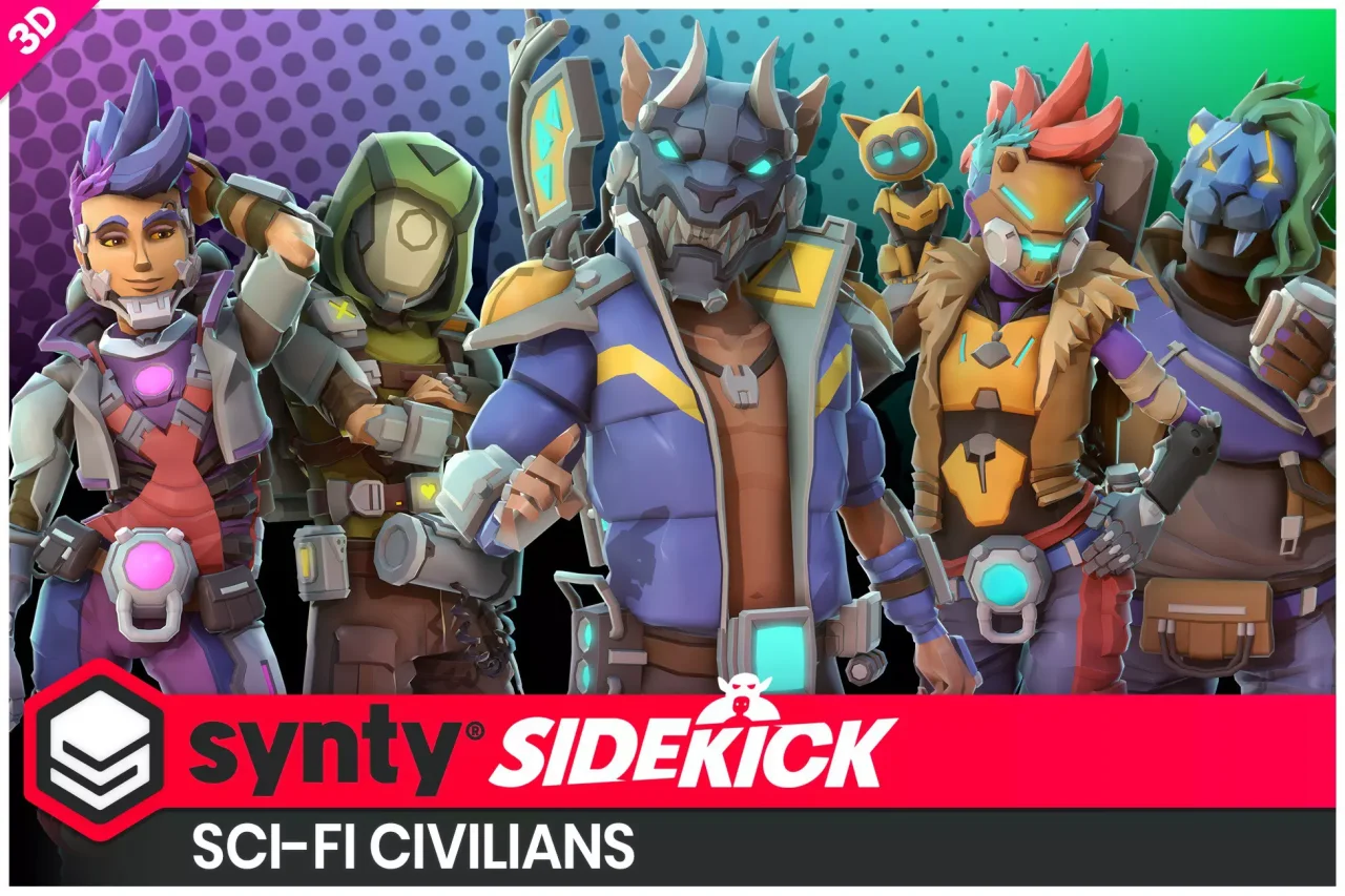 Sci-Fi Civilians Sidekick Modular Characters by Synty — screenshot 4