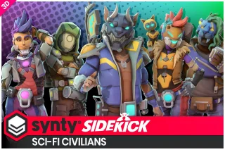 Sci-Fi Civilians Sidekick Modular Characters by Synty
