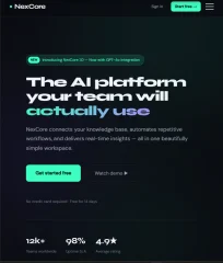 NexCore AI Platform Landing Page