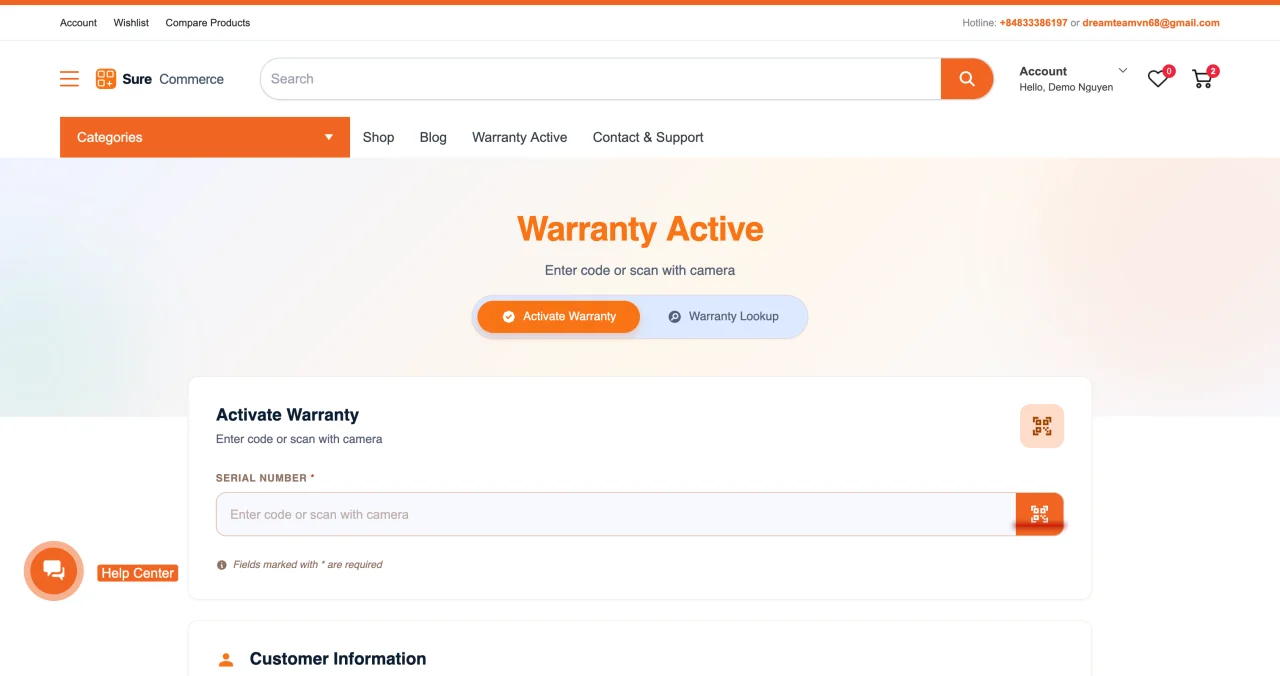 SureCommerce - eCommerce Platform & QR Warranty System — screenshot 8