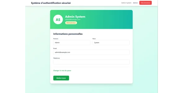 Secure PHP Authentication System - JWT, reCAPTCHA v3, Admin Panel & Modern UI — screenshot 4