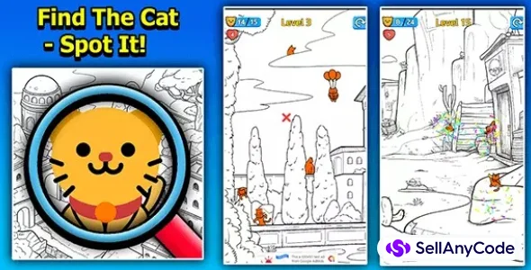 Find the Cat Spot It 2D Game Unity Source Code