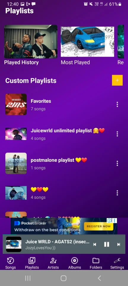 Android Music Player App Source Code Java — screenshot 4
