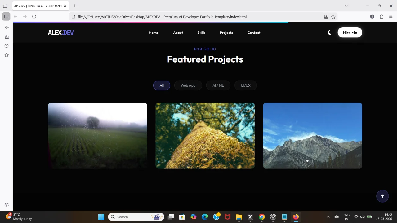ALEXDEV Premium AI Developer Portfolio Template — screenshot 6