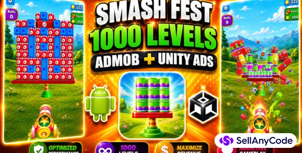 Smash Fest Cannon 3D Game Unity Source Code