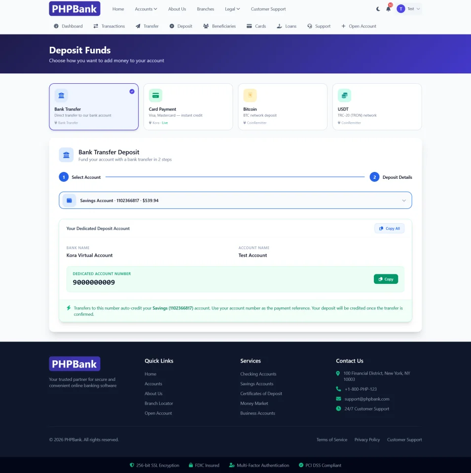 PHPBank — screenshot 2
