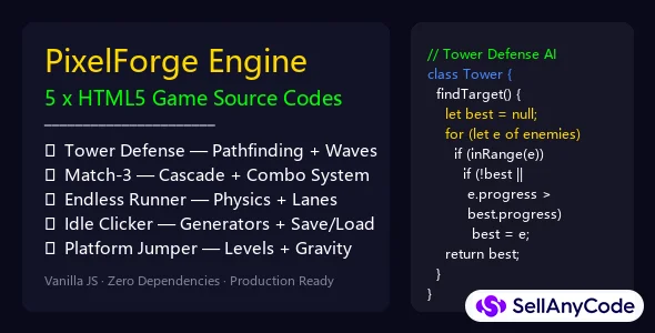 PixelForge Engine 5 HTML5 Game Source Codes