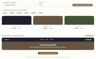 Harmonic Palette Studio Color & Font Tool