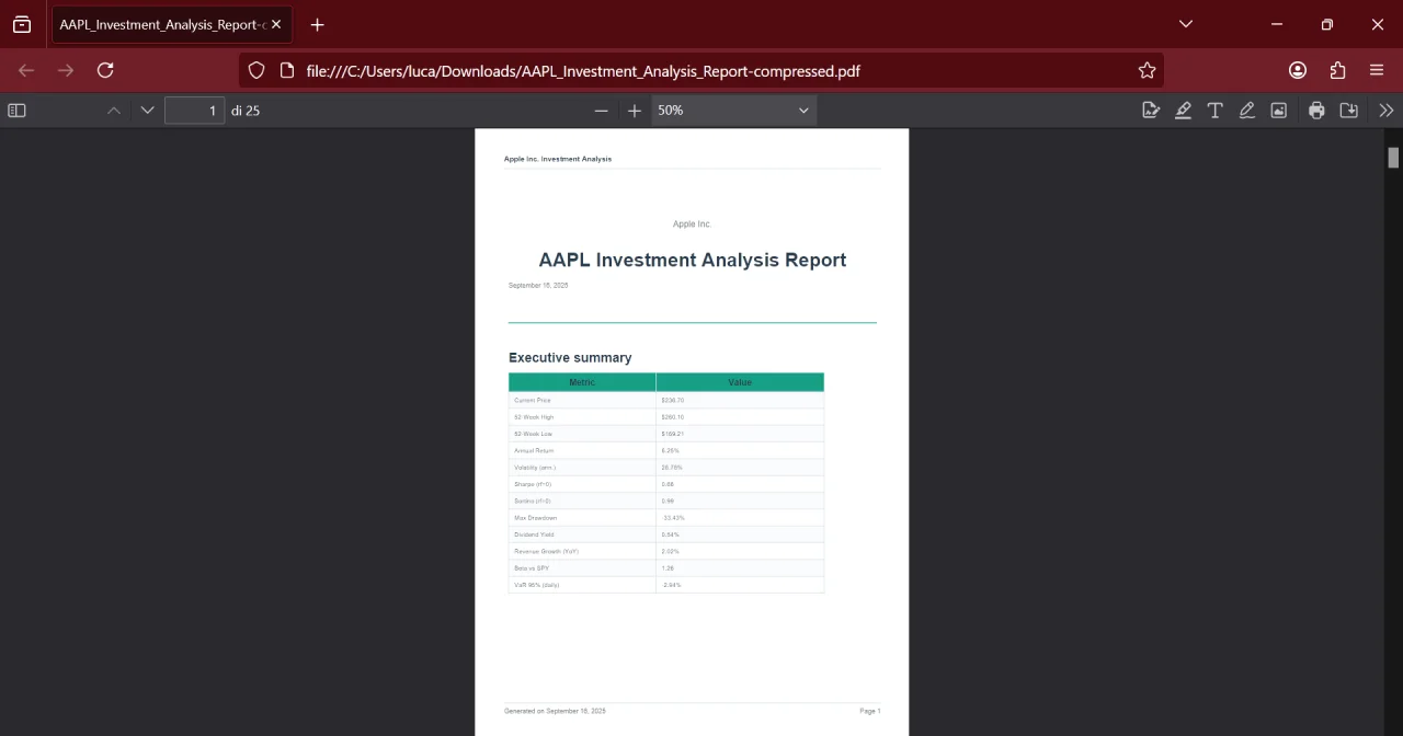 PDF Stock Report Generator Script in Python — screenshot 2
