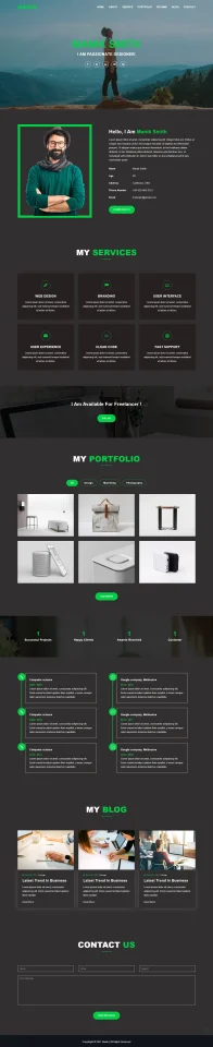 Manik Personal Portfolio HTML Template — screenshot 2