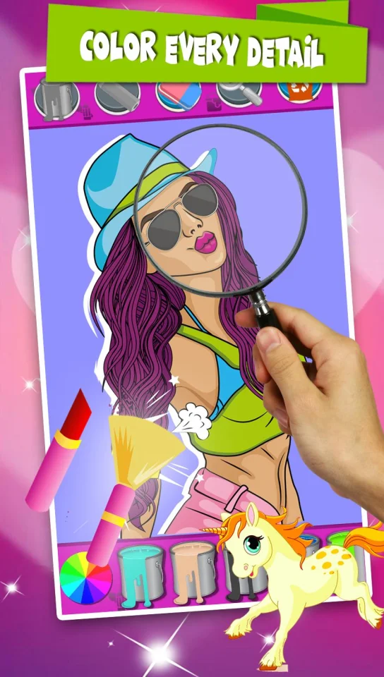 Beauty Coloring Pages Fashion Drawing Game — screenshot 5