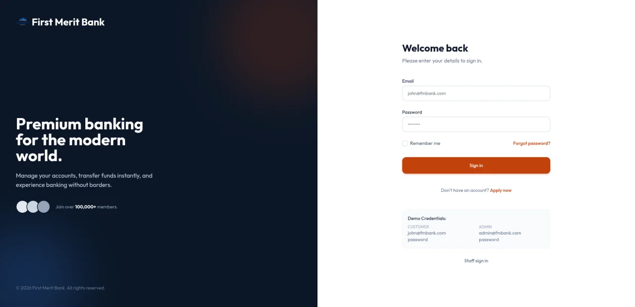 First MB - Laravel Finance Portal — screenshot 1