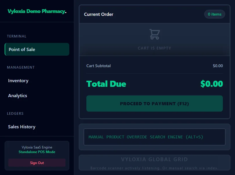Vyloxia - Global Edition Pharmacy POS | 195 Countries | Desktop Launcher | FX Currency Engine — screenshot 8
