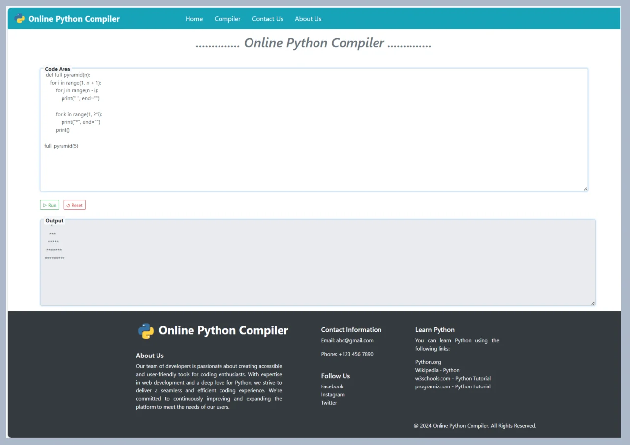 Online Python Compiler — screenshot 2