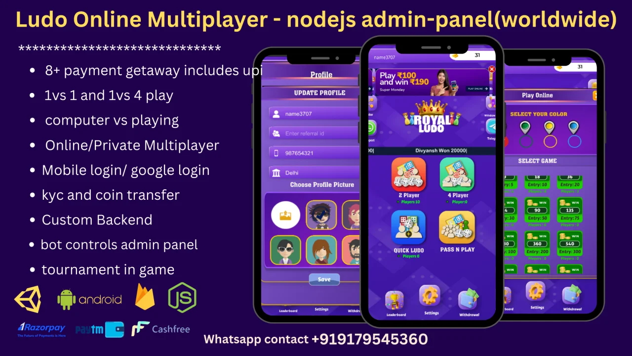 Ludo Online Multiplayer - Node.js with Admin Panel — screenshot 1