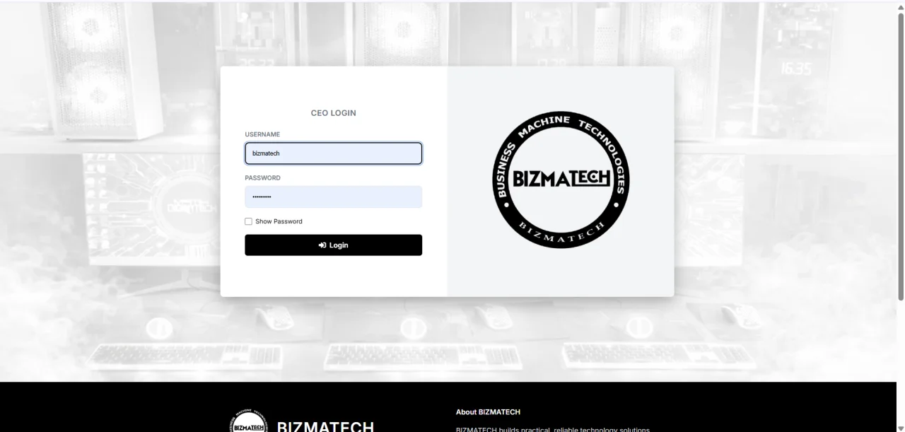 Web-Based Bizmatech POS Management System with Data Analytics — screenshot 1