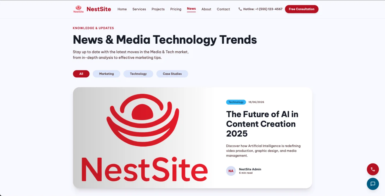 NestSite React/NestJS Agency Website + CMS — screenshot 5