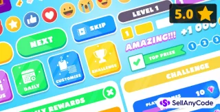Universal Hyper-Casual UI for Mobile Games (PSD + PNG)