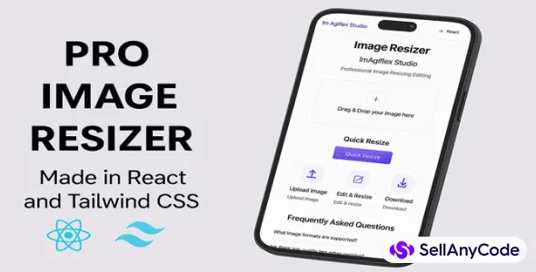 Modern Image Resizer React JS Website