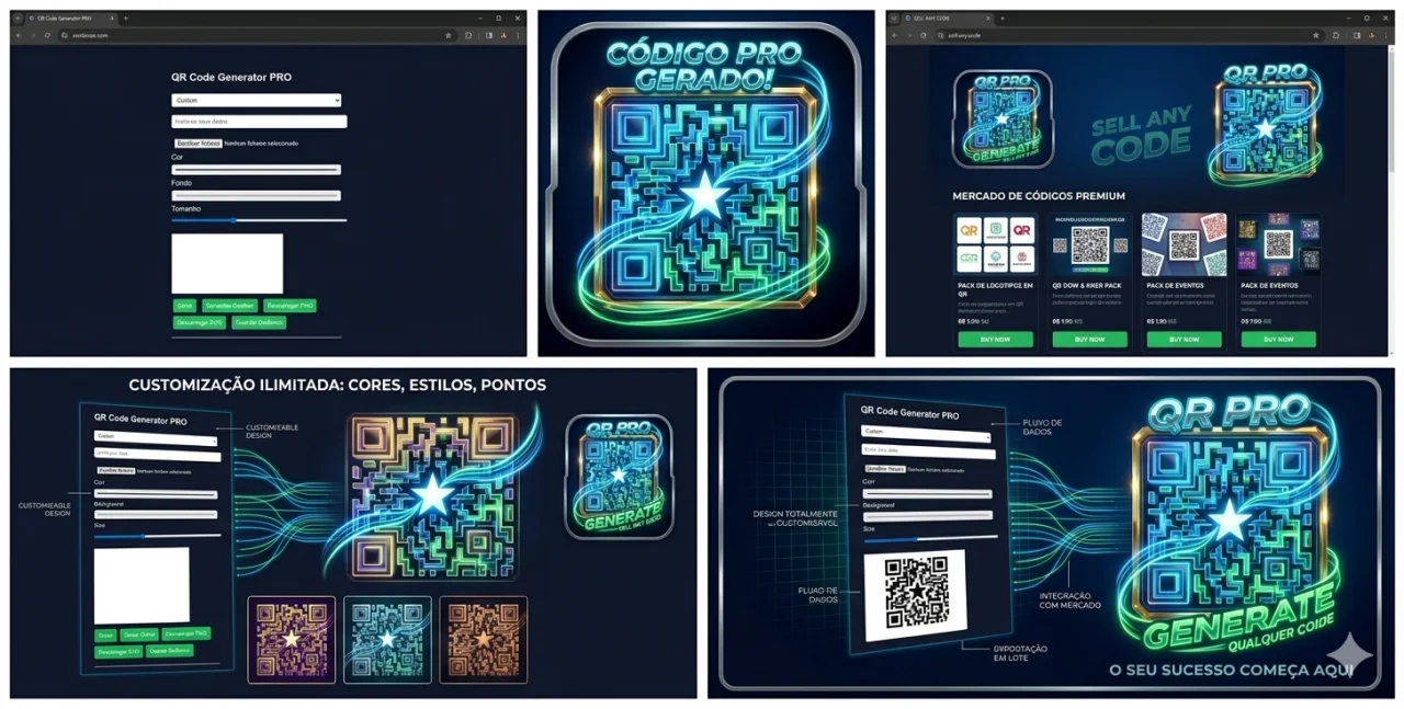 QR Code Generator Pro (Custom, WhatsApp, Instagram & PIX) — screenshot 1