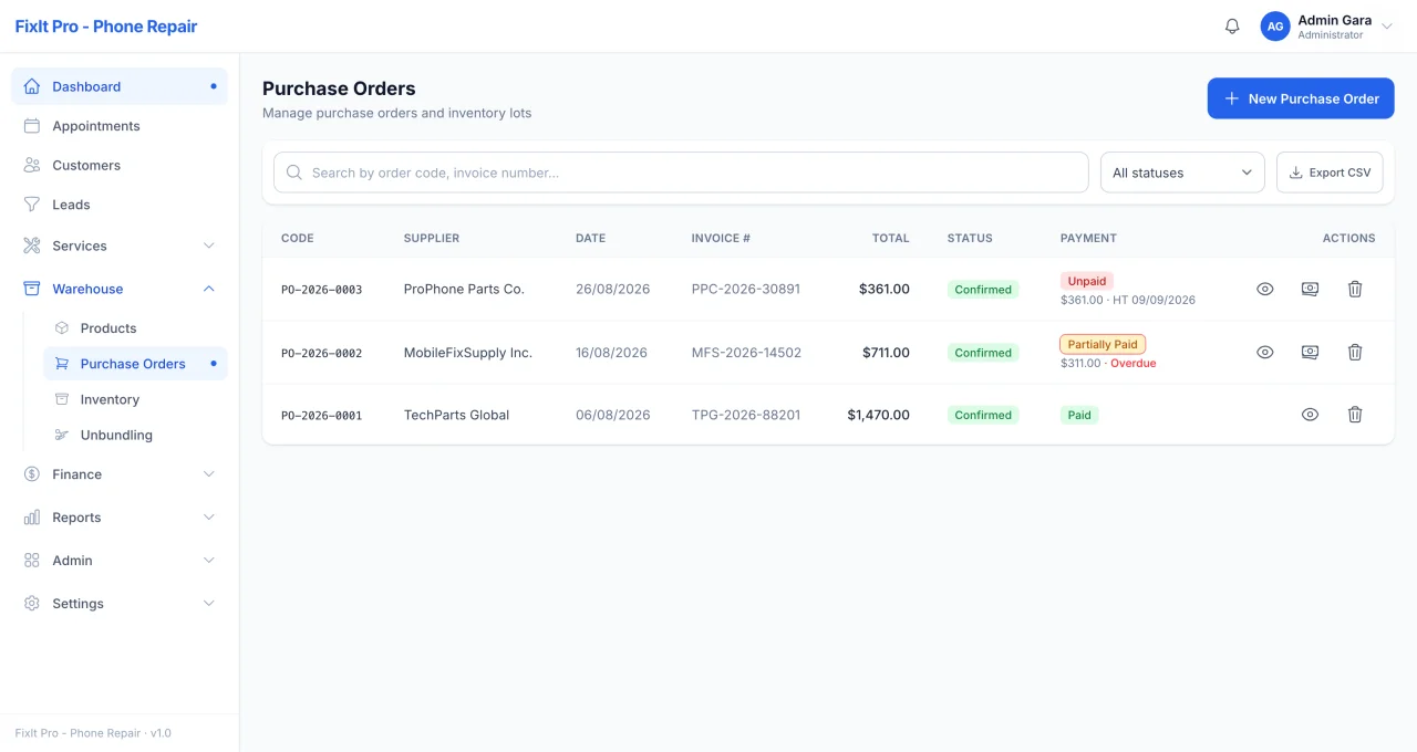 RepairFlow Repair & Service Shop Management System | Laravel Livewire & PWA — screenshot 9