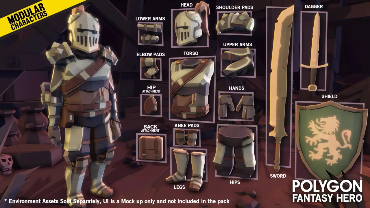 POLYGON Modular Fantasy Hero Characters - Low Poly 3D Art by Synty — screenshot 1