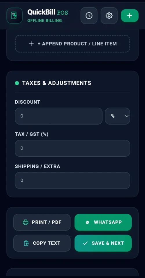 QuickBill POS Offline Billing — screenshot 3