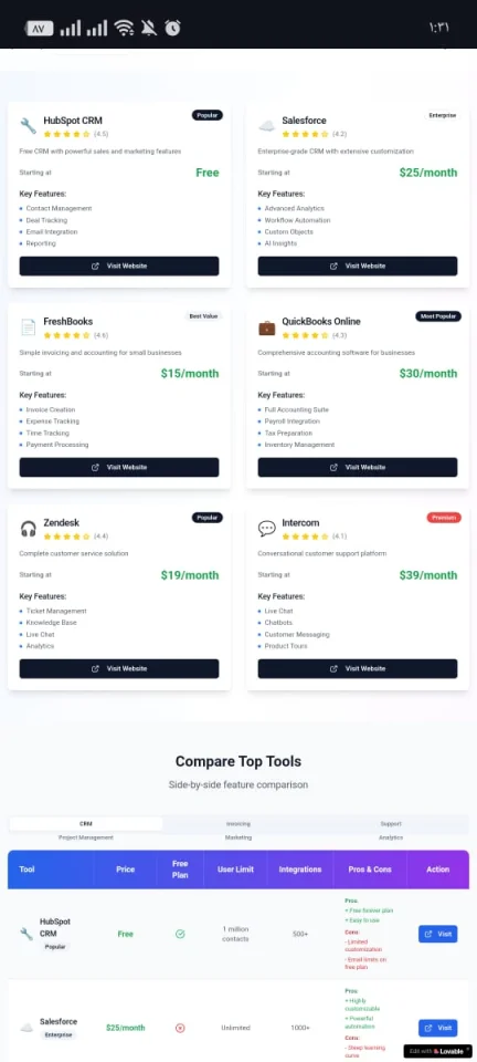 Modern SaaS Tool Comparison Landing Page — screenshot 3
