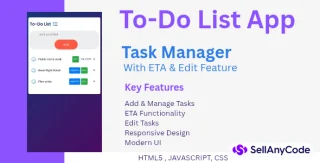 ToDo List App Task Manager with ETA & Edit Feature