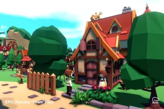 EPIC Fantasy Town - Low Poly 3D Art