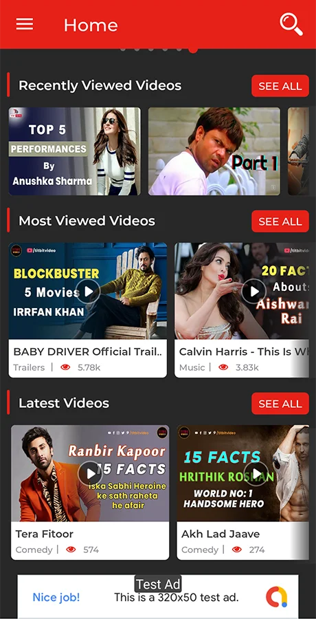 Android HD Video App (YouTube, Server Videos) — screenshot 7