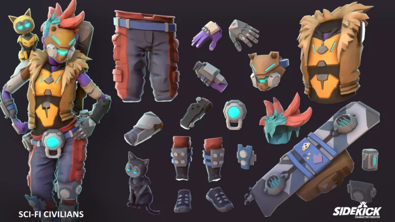 Sci-Fi Civilians Sidekick Modular Characters by Synty — screenshot 2