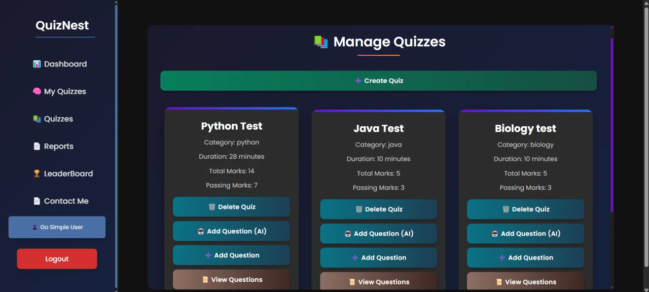 QuizNest - AI Quiz App — screenshot 2