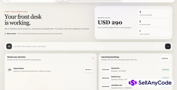 AtYourDesk AI Receptionist & Smart Front Desk | White-Label Source Code