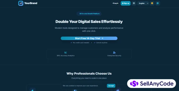 SaaS Landing Page HTML Template 10 Themes, 5 Languages — cover